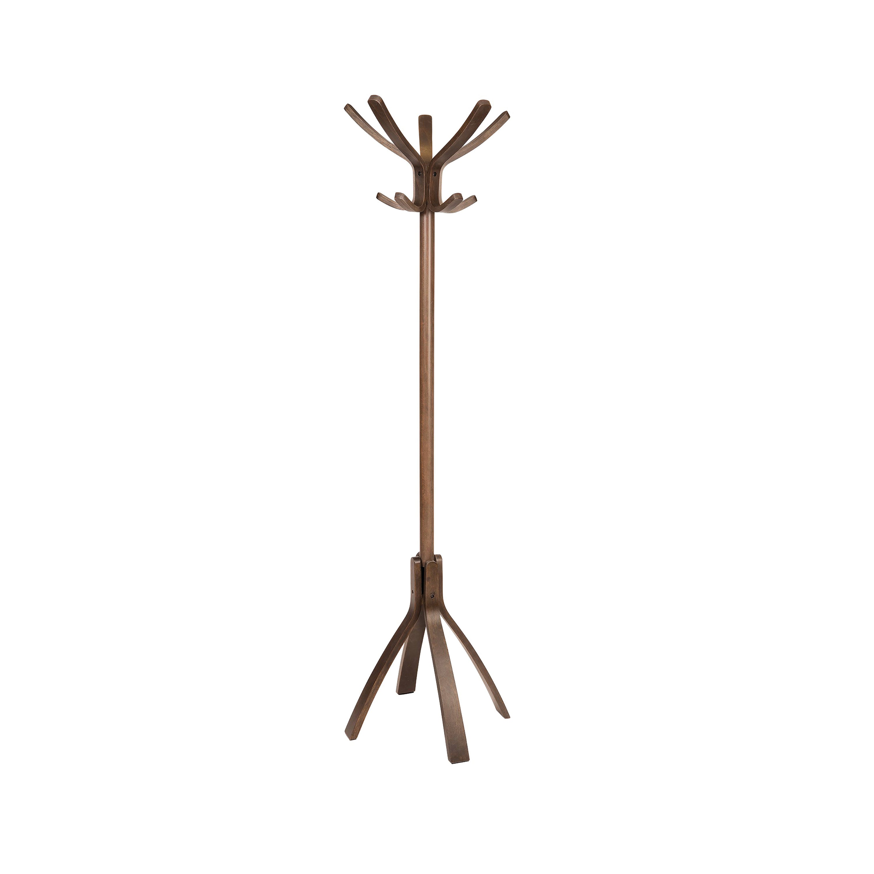 Alba Cafe dark wood coat stand with 8 hooks and round base, 550x550mm dimension