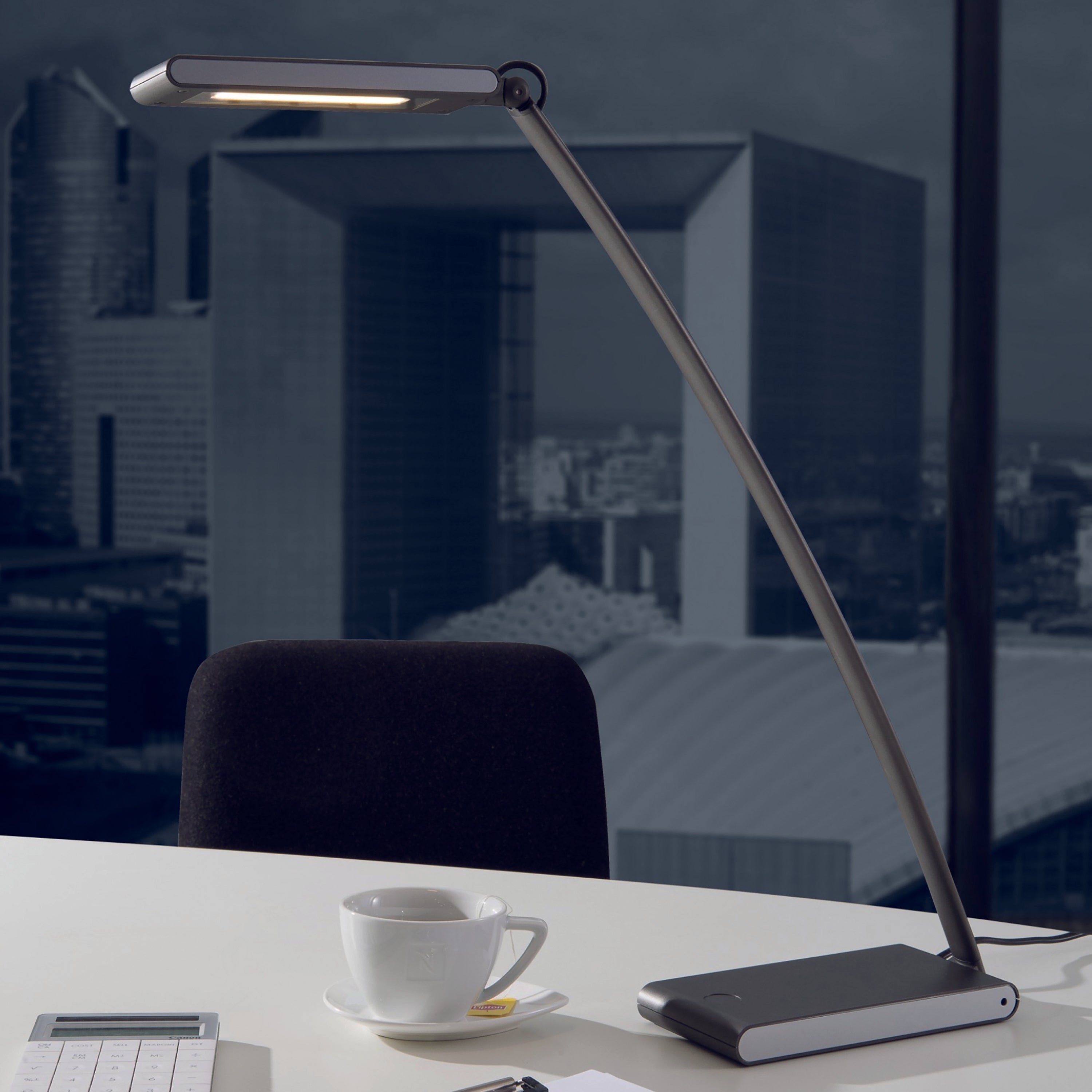 Alba white LED Touch desk lamp with modern touch control functionality