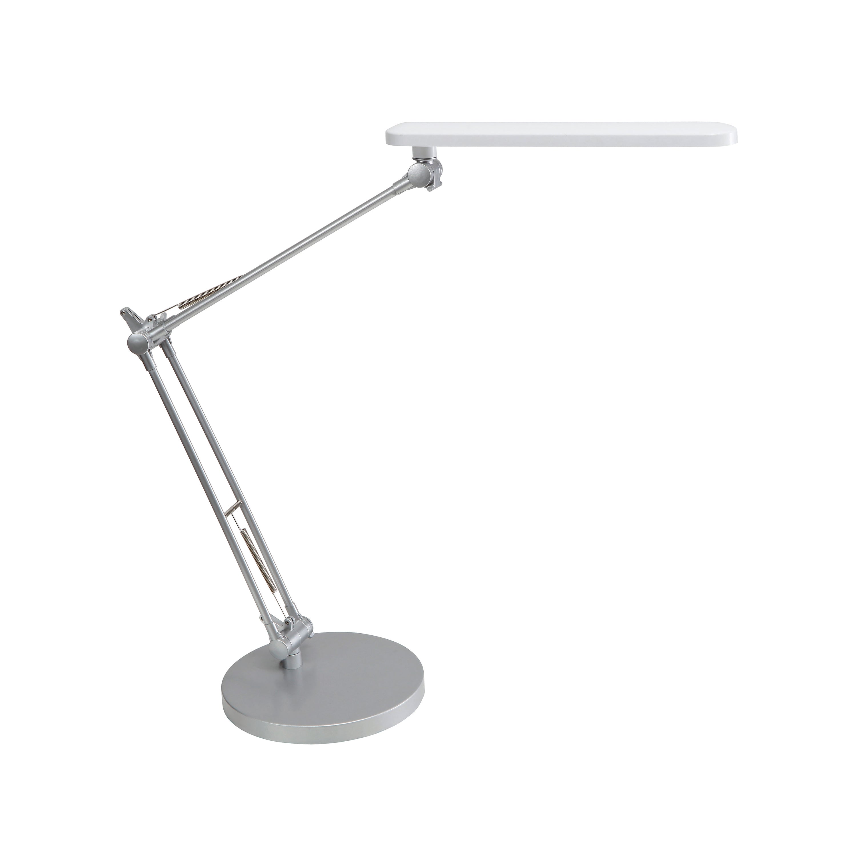 Alba Trek LED desk lamp in white with adjustable head and clean rounded base