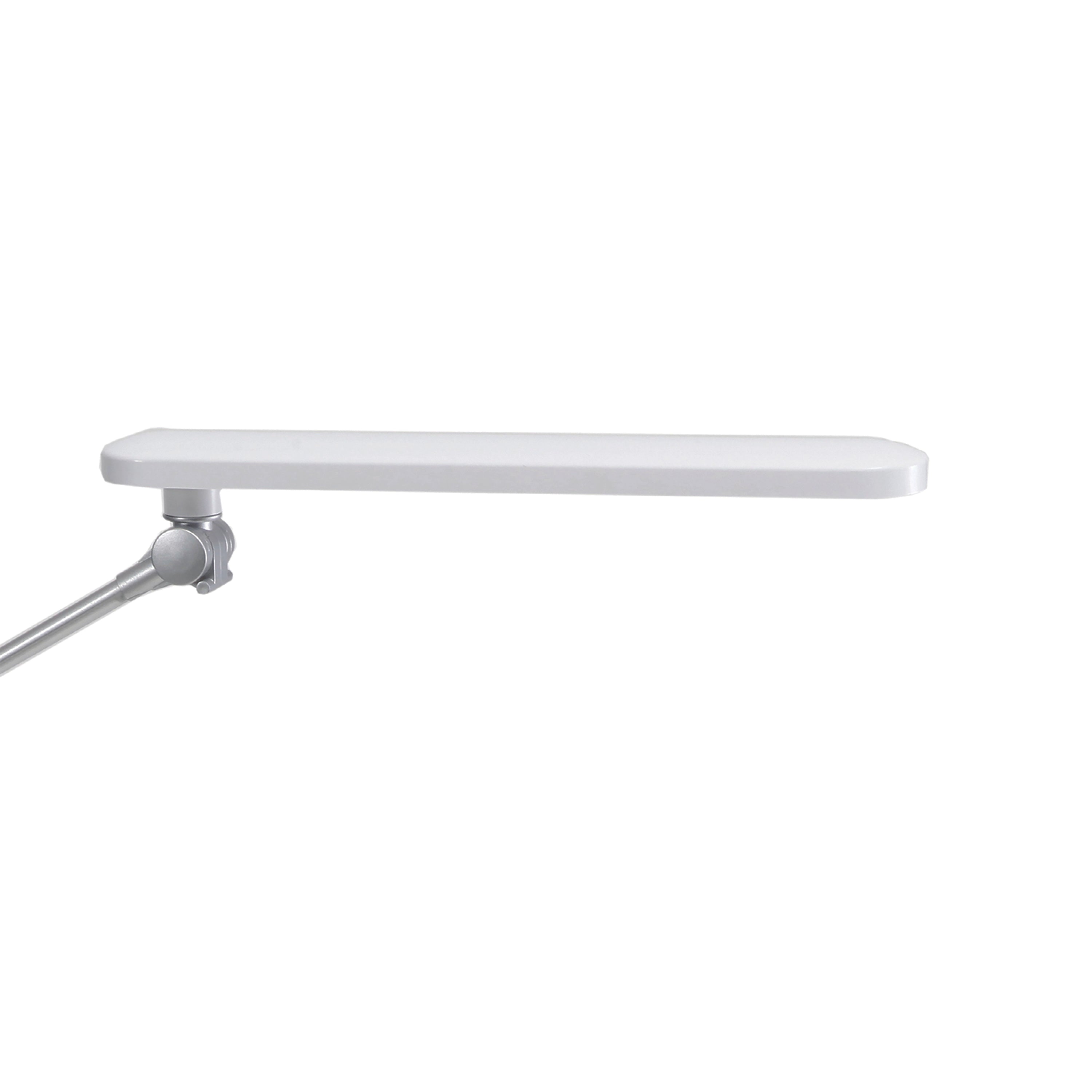 Alba Trek LED desk lamp in white, featuring tall frame and curved design