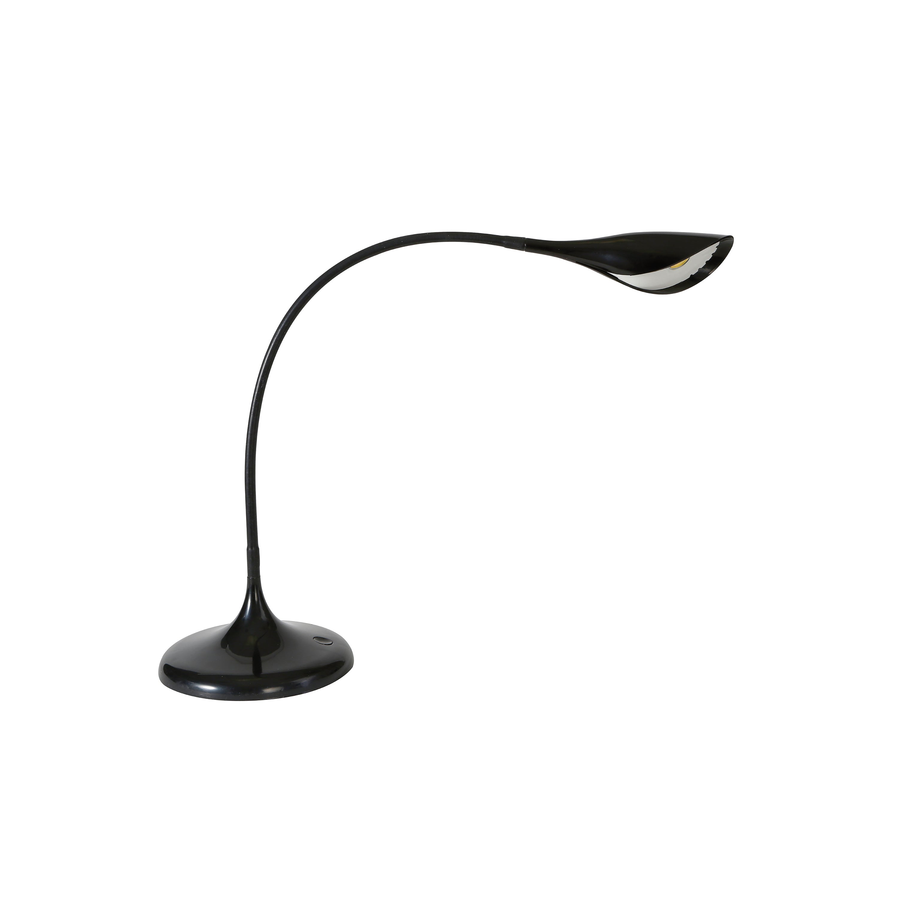 Alba Arum LED desk lamp in black with adjustable arm and soft light control