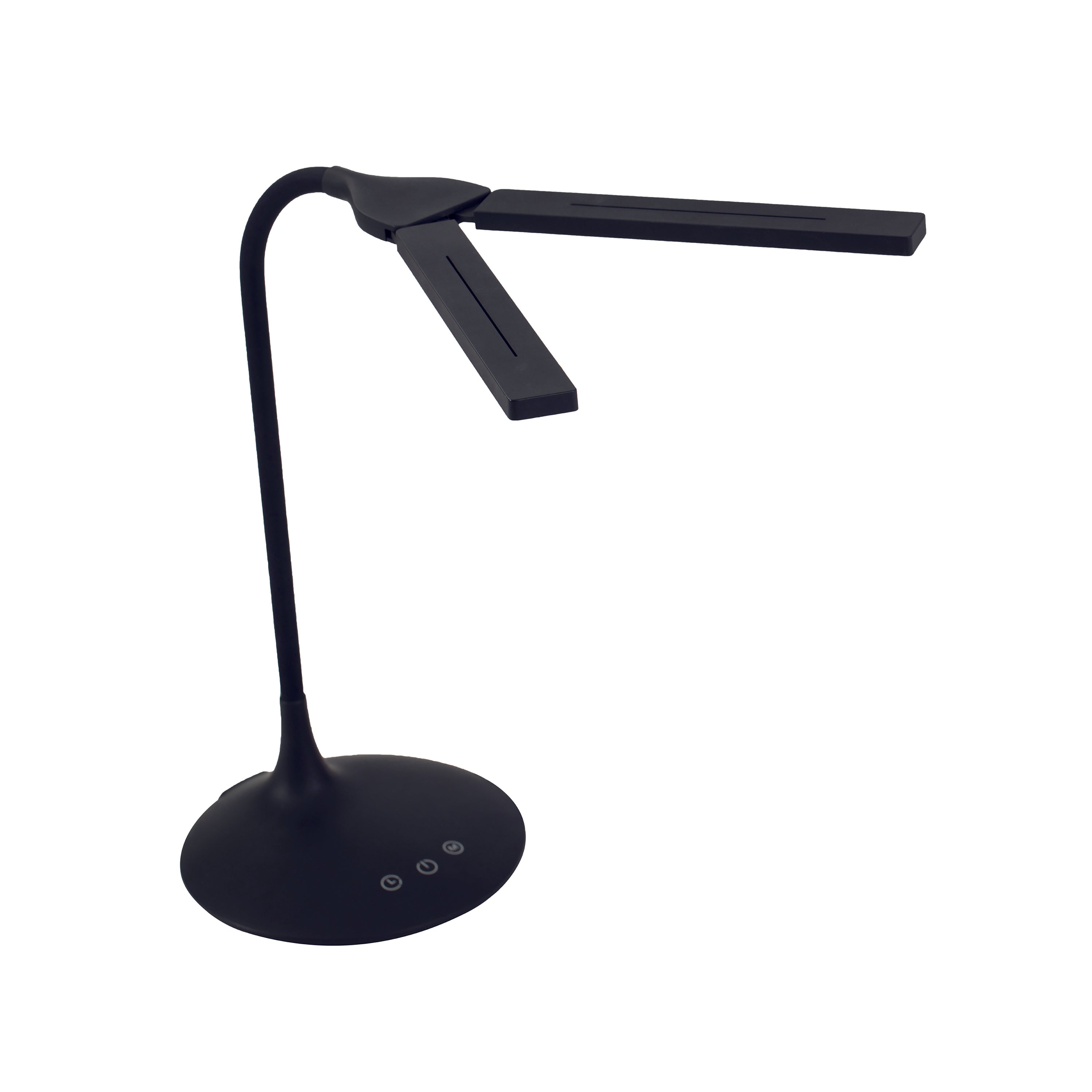 Alba Nomad desk lamp in black featuring adjustable dual light design