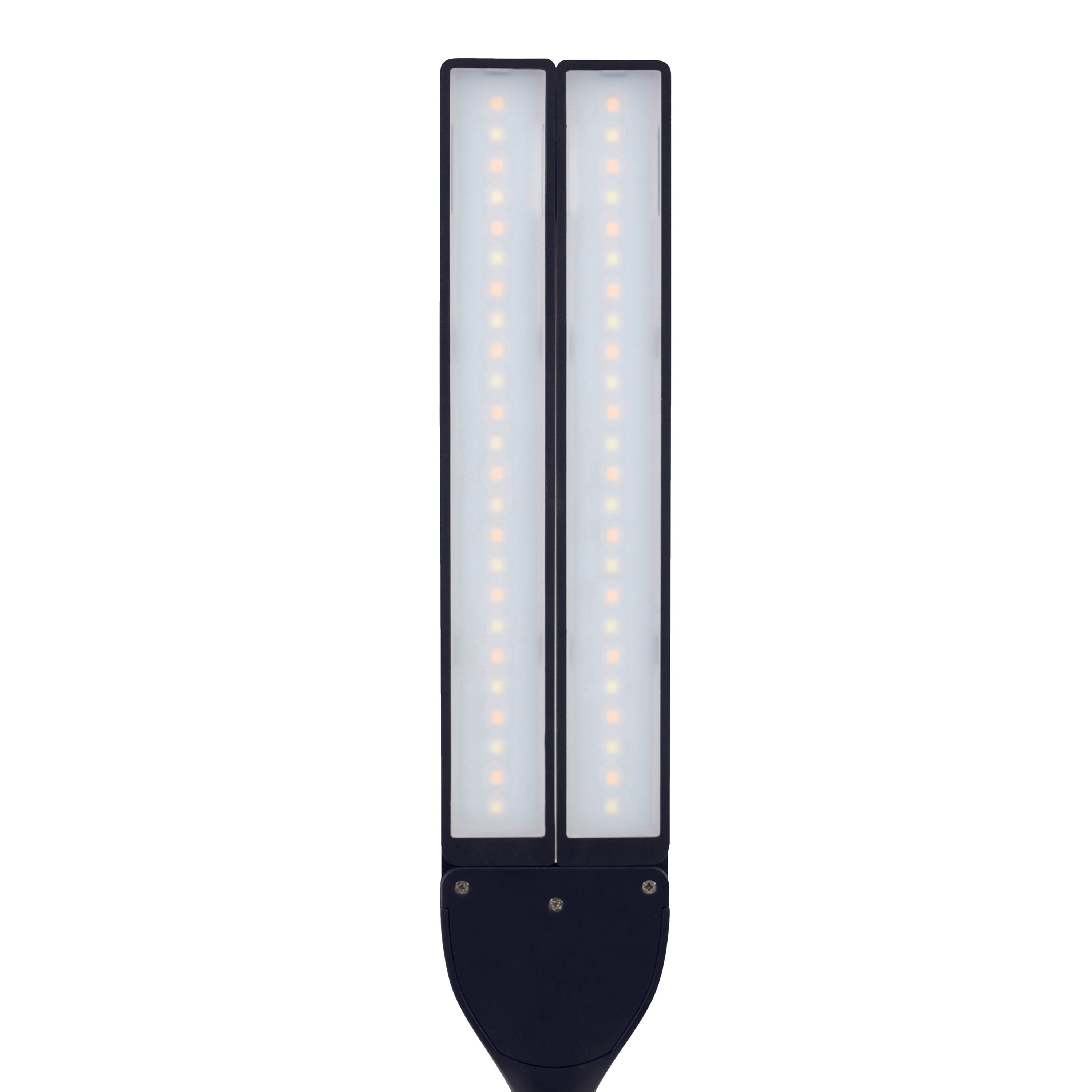 Alba black dual-head desk lamp with LED lighting and modern build