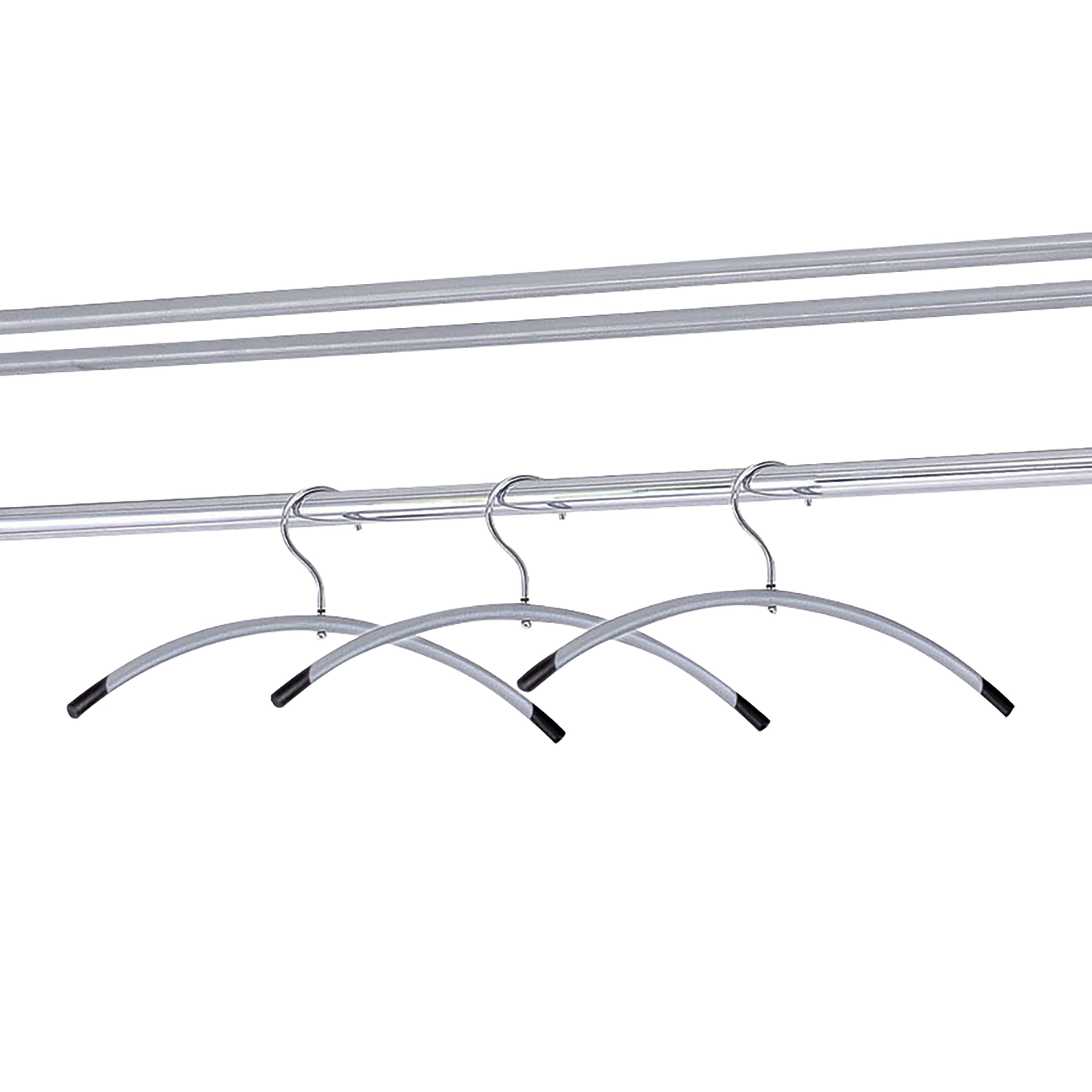 Alba 6-piece metal coat hanger pack with rounded shoulders and hook tops