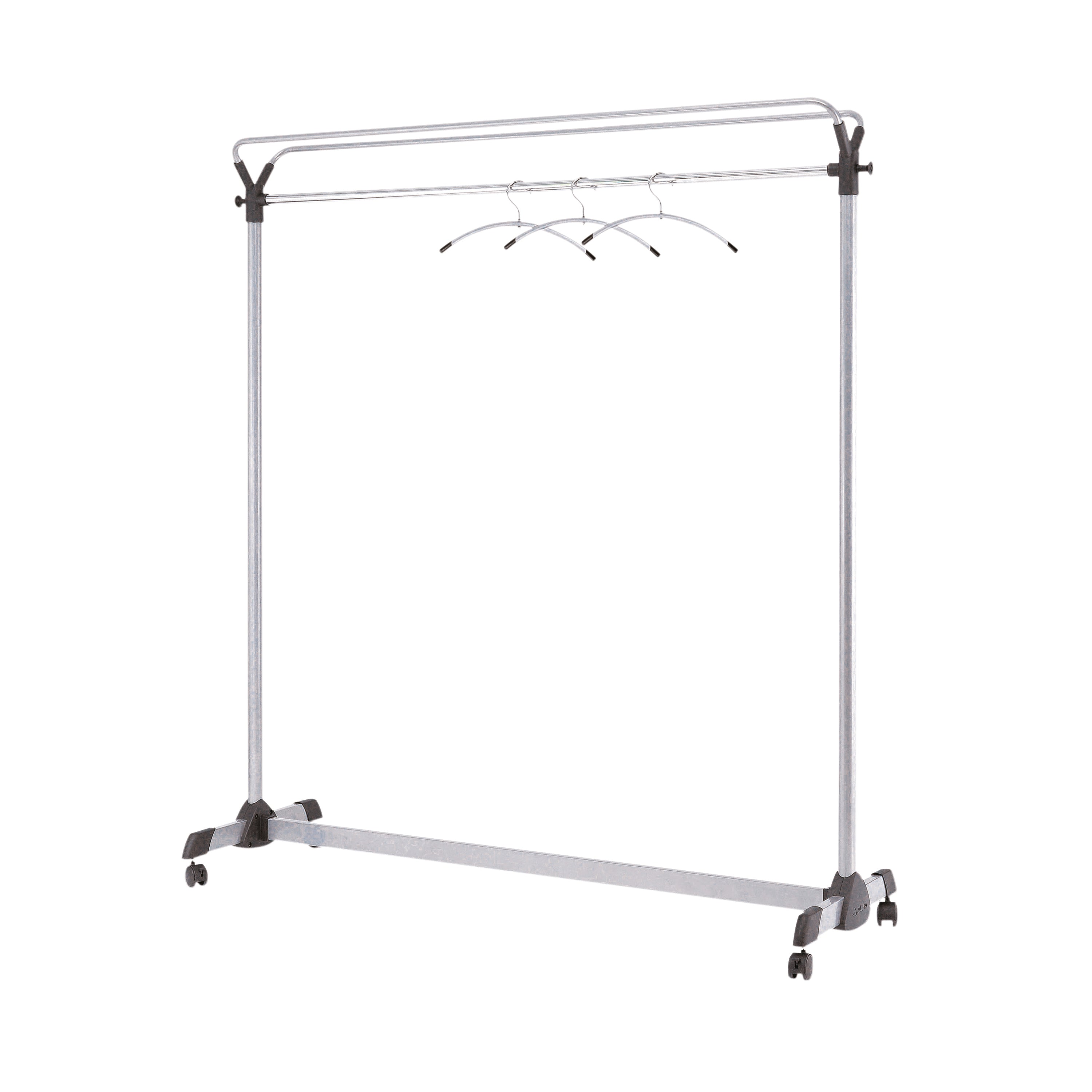 Alba metal garment coat rack with wheels and brakes, 1530mm wide with strong build