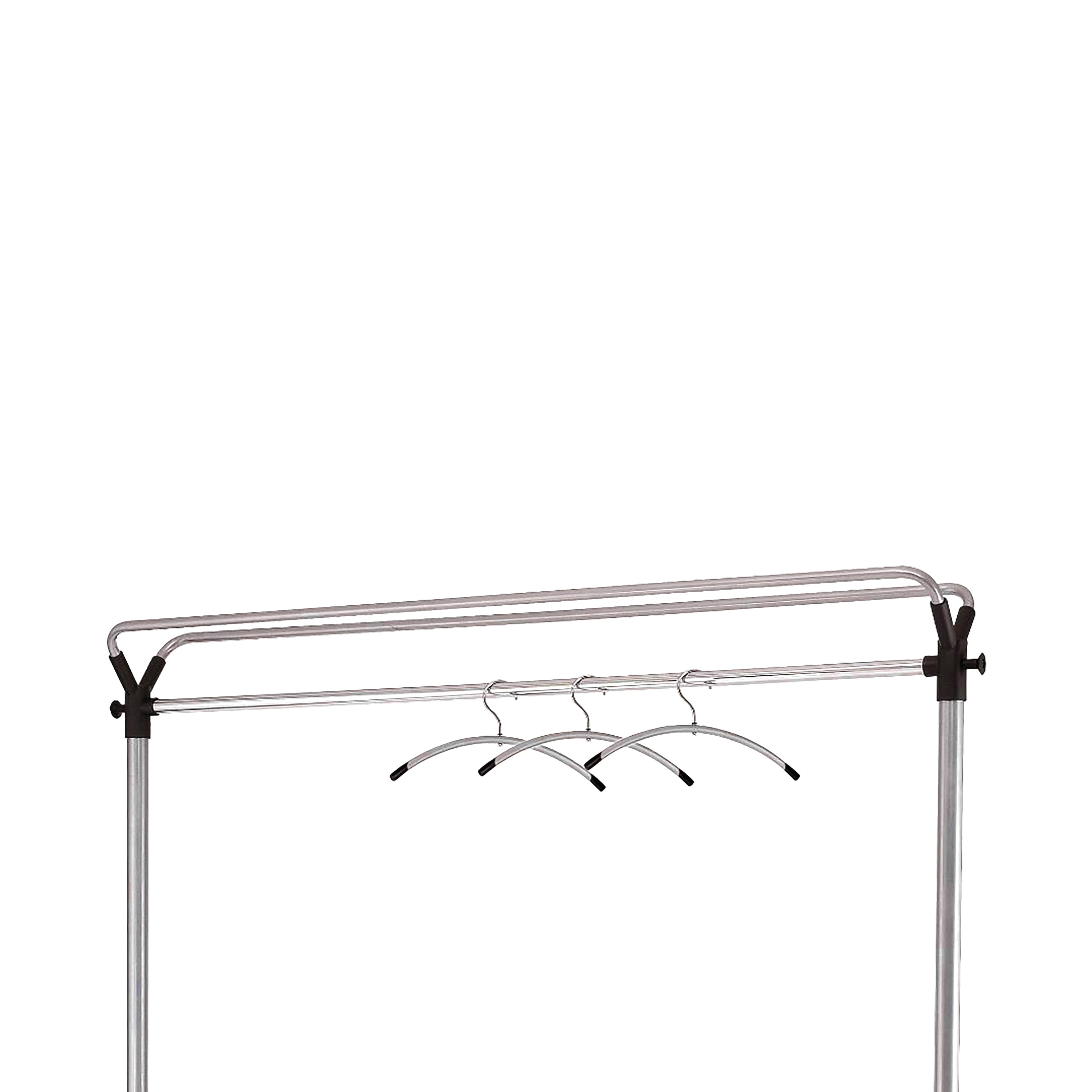 Alba metal garment rack with wheels and brakes, 1530x540x1715mm, full frame display