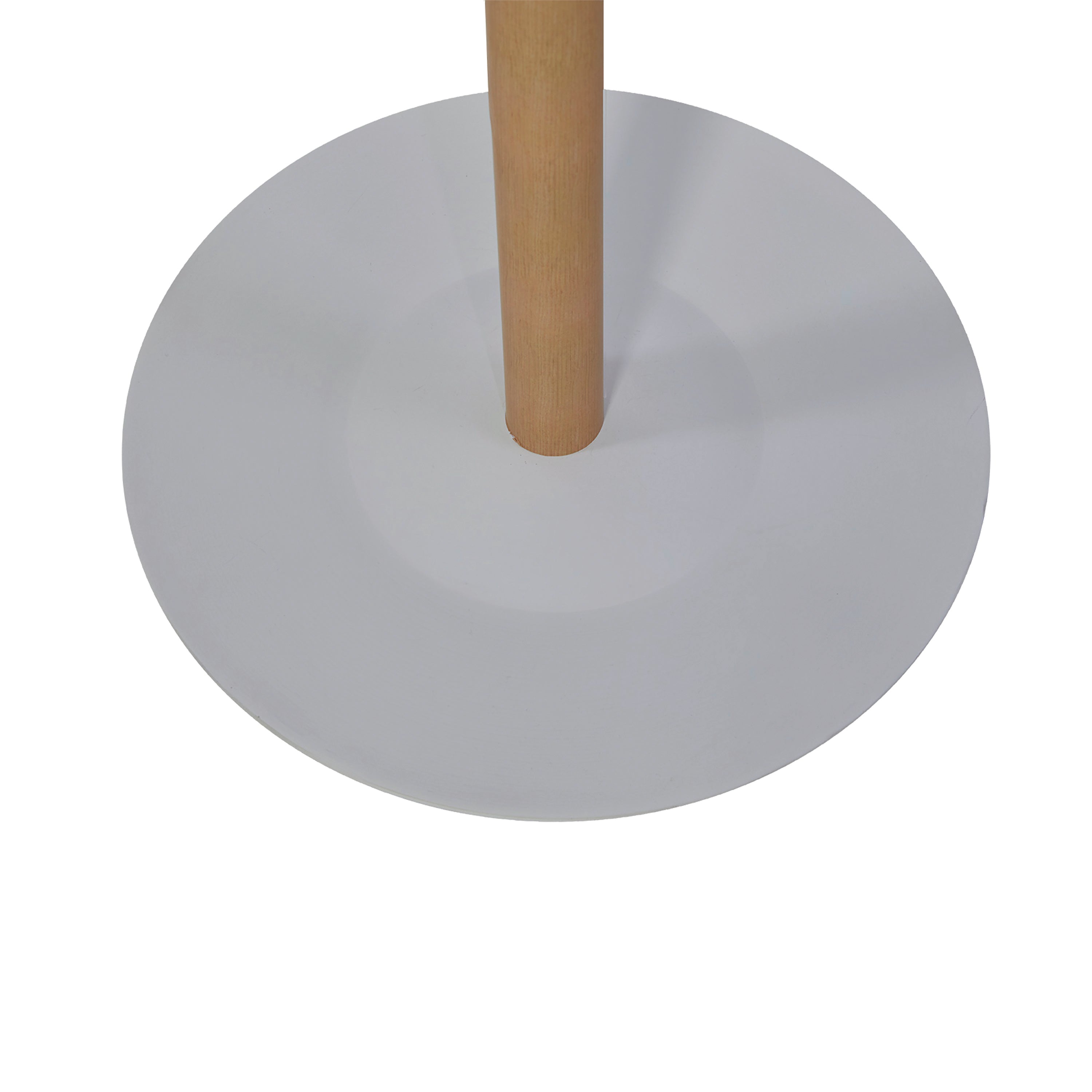 Alba modern coat stand in beech and white, highlighting balance and design details