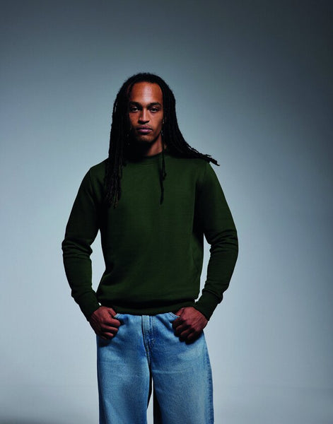 Studio photo of the Anthem AM020 men's sweatshirt, showing its classic style.