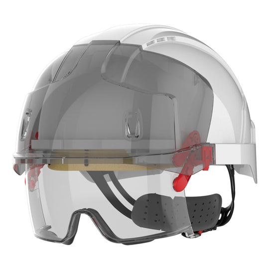 JSP EVO VISTAlens Safety Helmet with Integrated Eyewear - White / Smoke