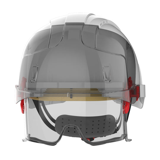 JSP EVO VISTAlens Safety Helmet with Integrated Eyewear - White / Smoke