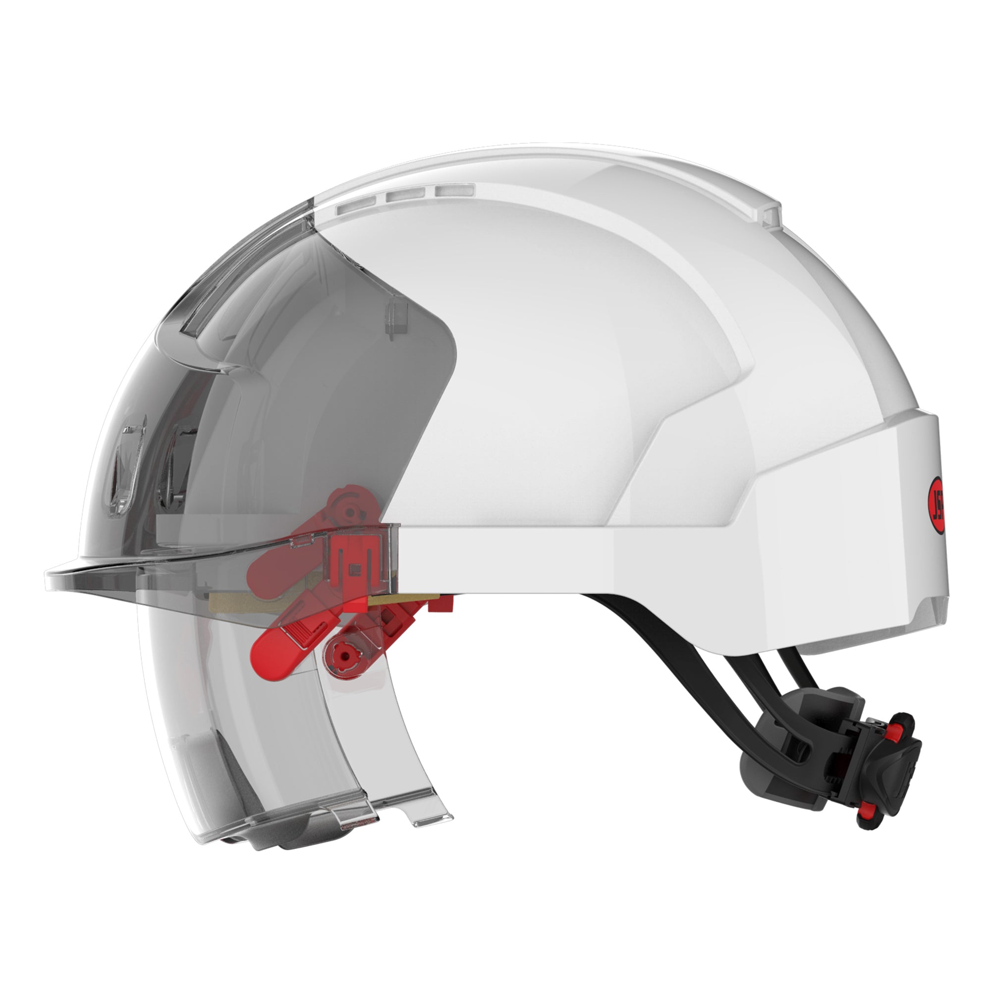 JSP EVO VISTAlens Safety Helmet with Integrated Eyewear - White / Smoke