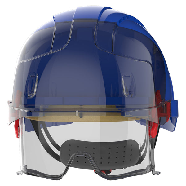 JSP EVO VISTAlens Safety Helmet with Integrated Eyewear - Blue / Smoke