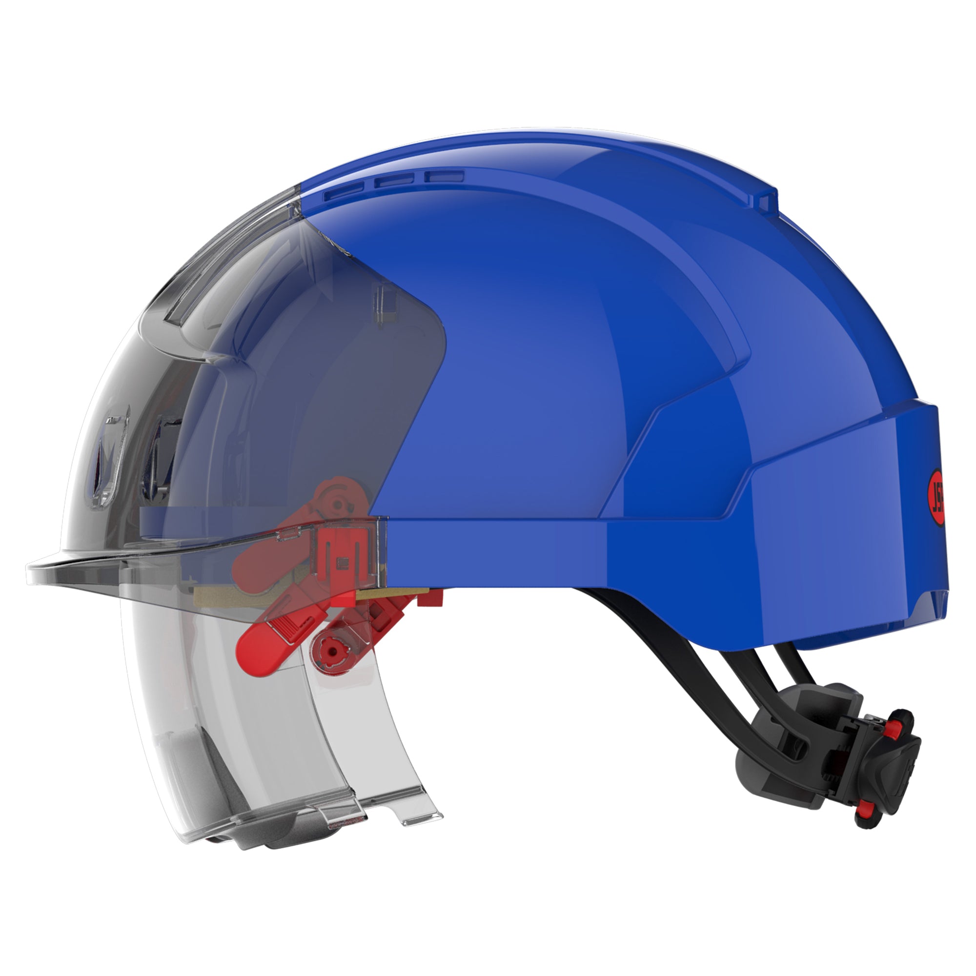 JSP EVO VISTAlens Safety Helmet with Integrated Eyewear - Blue / Smoke