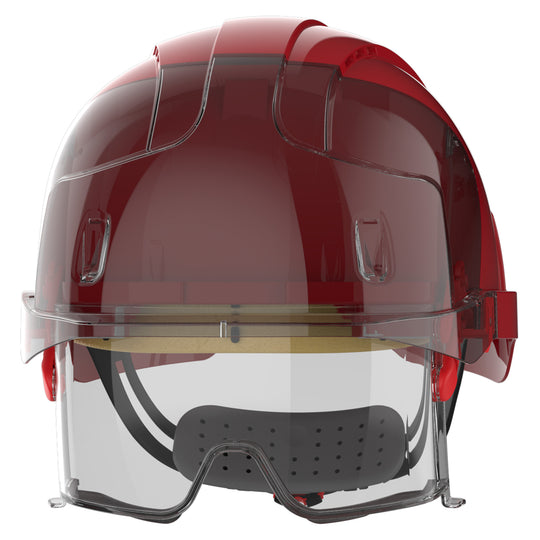 JSP EVO VISTAlens Safety Helmet with Integrated Eyewear - Red / Smoke