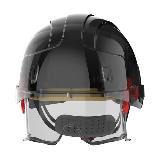 JSP EVO VISTAlens Safety Helmet with Integrated Eyewear - Vented - Black / Smoke