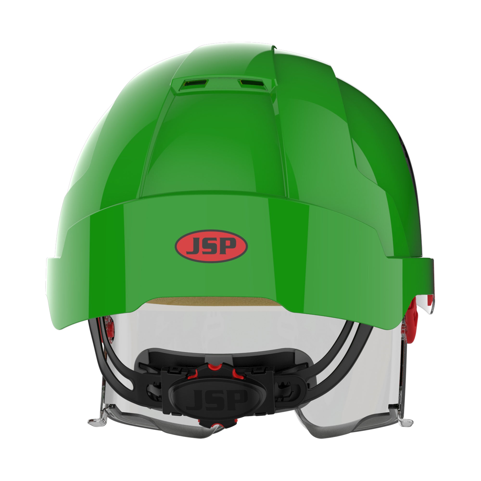 JSP EVO VISTAlens Safety Helmet with Integrated Eyewear - Vented - Green / Smoke