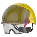 JSP EVO VISTAlens Safety Helmet with Integrated Eyewear - Vented - Yellow / Smoke - thumbnail 1