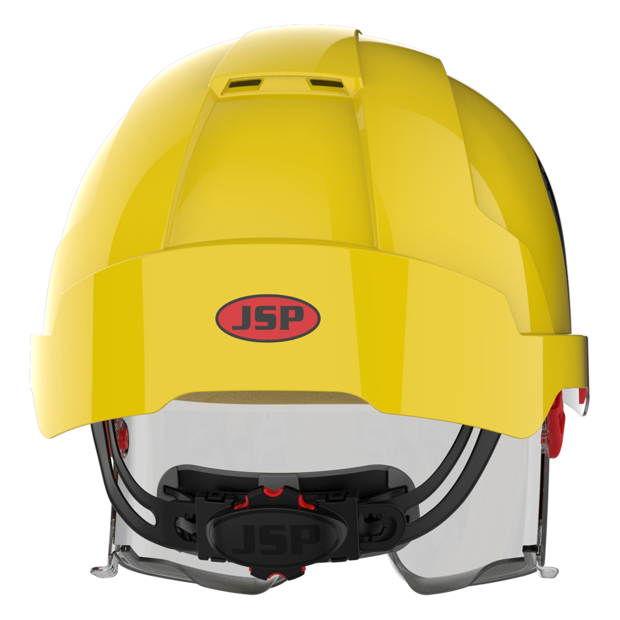 JSP EVO VISTAlens Safety Helmet with Integrated Eyewear - Vented - Yellow / Smoke