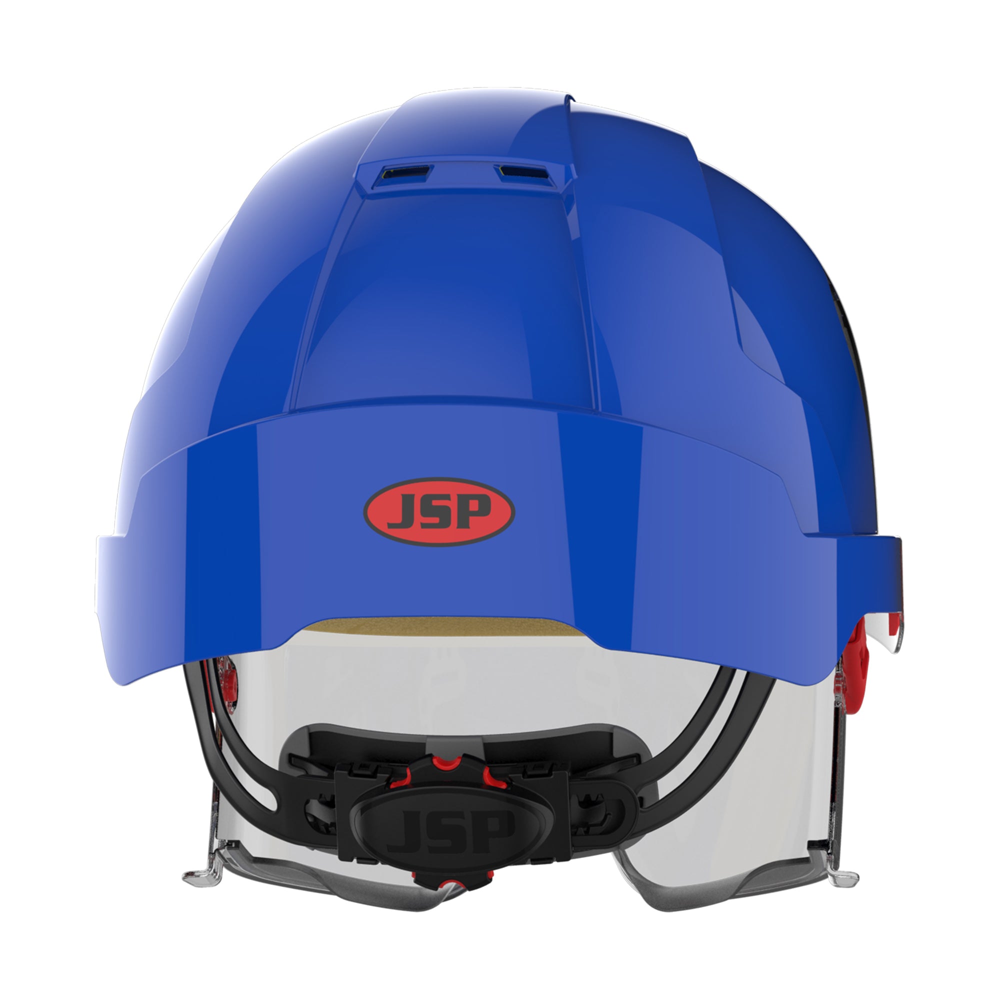 JSP EVO VISTAlens Safety Helmet with Integrated Eyewear - Vented - Blue / Smoke