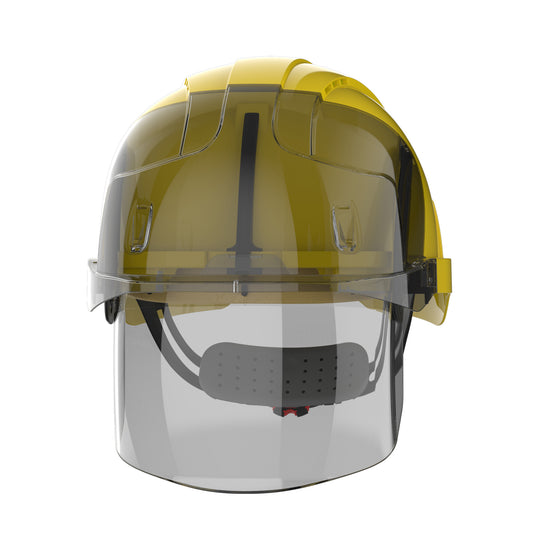 JSP EVO VISTAshield Safety Helmet with Integrated Faceshield - Vented - Yellow / Smoke