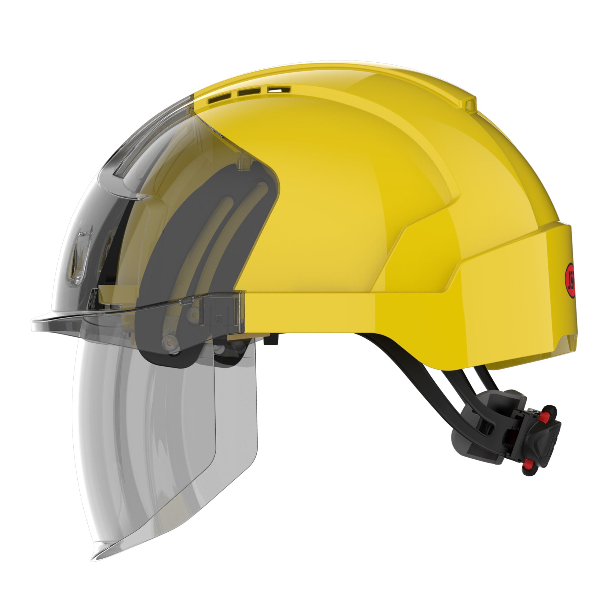 JSP EVO VISTAshield Safety Helmet with Integrated Faceshield - Vented - Yellow / Smoke