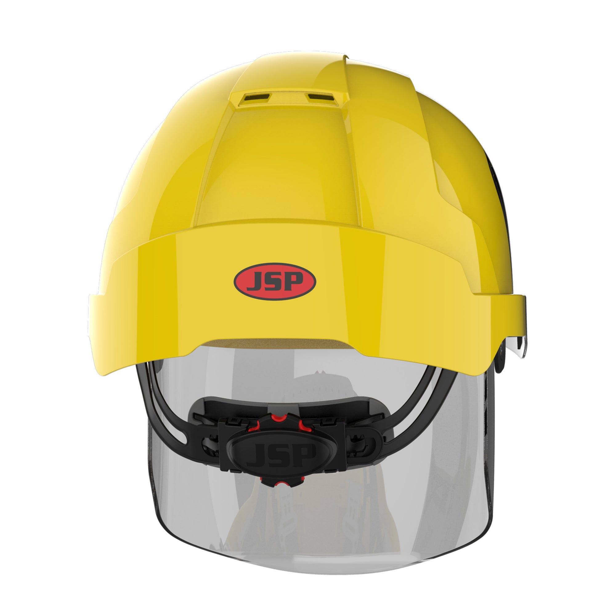 JSP EVO VISTAshield Safety Helmet with Integrated Faceshield - Vented - Yellow / Smoke