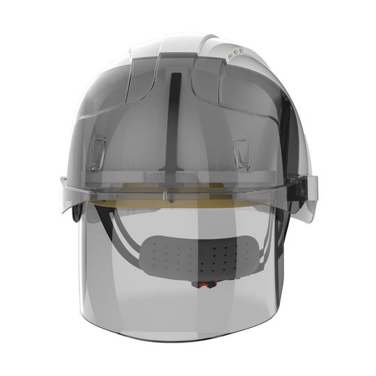 JSP EVO VISTAshield Safety Helmet with Integrated Faceshield - Vented - White / Smoke
