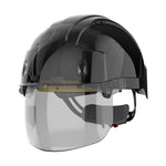 JSP EVO VISTAshield Safety Helmet with Integrated Faceshield - Vented - Black / Smoke - thumbnail 1