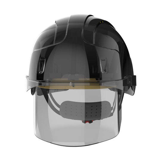 JSP EVO VISTAshield Safety Helmet with Integrated Faceshield - Vented - Black / Smoke