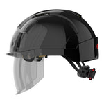 JSP EVO VISTAshield Safety Helmet with Integrated Faceshield - Vented - Black / Smoke - thumbnail 3