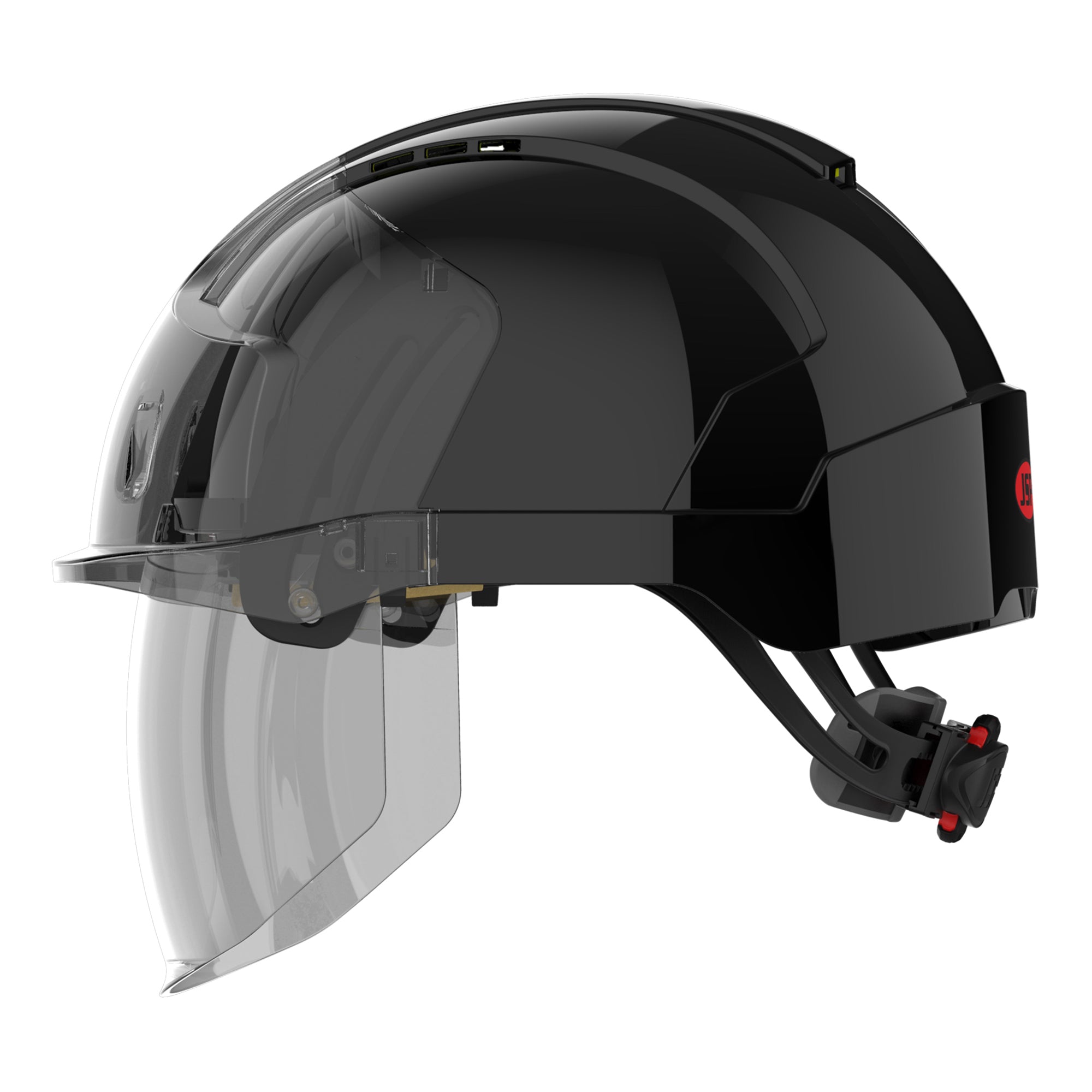 JSP EVO VISTAshield Safety Helmet with Integrated Faceshield - Vented - Black / Smoke
