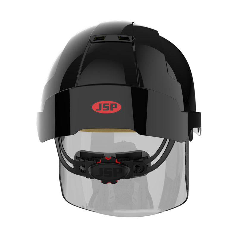 JSP EVO VISTAshield Safety Helmet with Integrated Faceshield - Vented - Black / Smoke