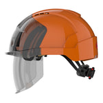 JSP EVO VISTAshield Safety Helmet with Integrated Faceshield - Vented - Orange / Smoke - thumbnail 3