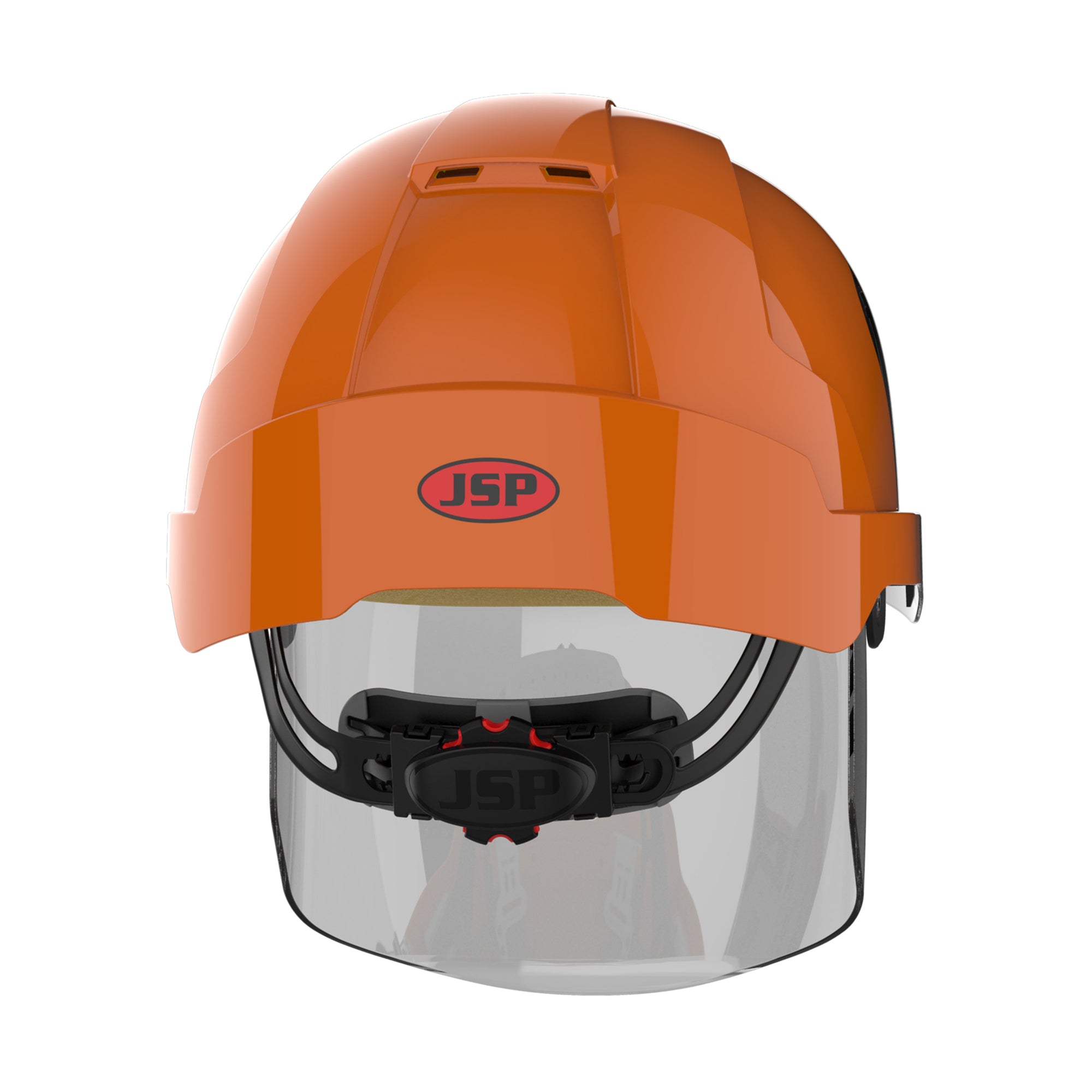 JSP EVO VISTAshield Safety Helmet with Integrated Faceshield - Vented - Orange / Smoke