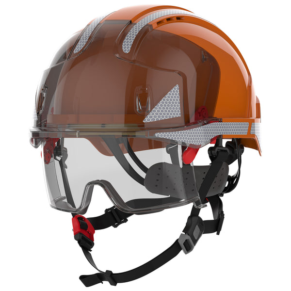 JSP EVO VISTAlens Dualswitch with Silver CR2 - Vented - Extra Visibility Orange / Smoke