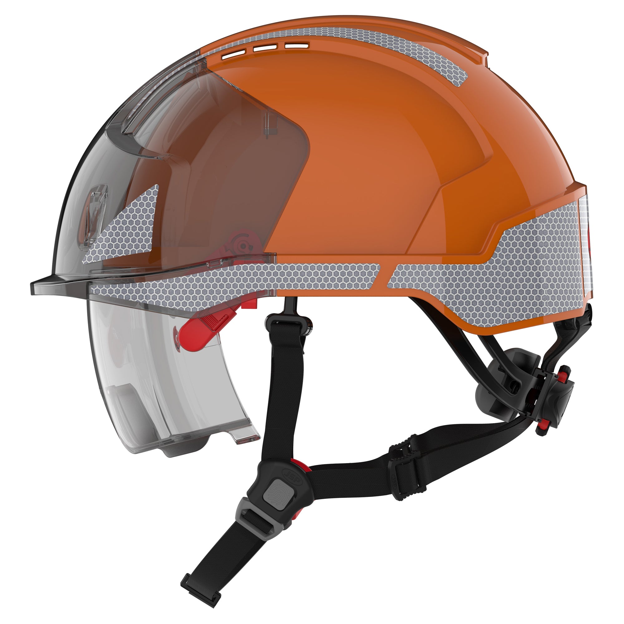 JSP EVO VISTAlens Dualswitch with Silver CR2 - Vented - Extra Visibility Orange / Smoke
