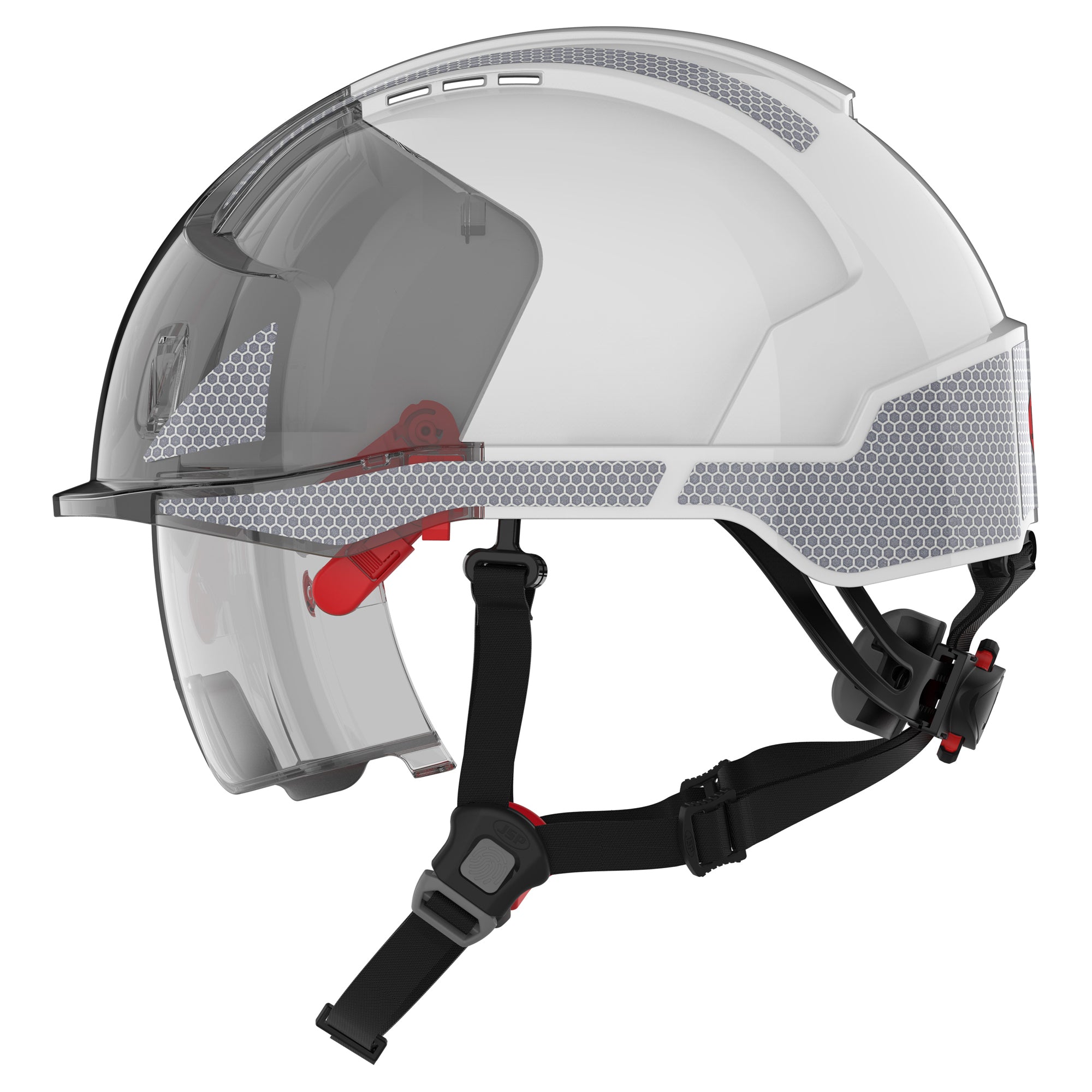 JSP EVO VISTAlens Dualswitch with Silver CR2 - Vented - White / Smoke