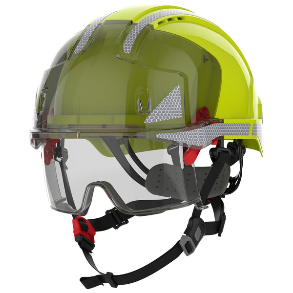 JSP EVO VISTAlens Dualswitch with Silver CR2 - Vented - Extra Visibility Yellow