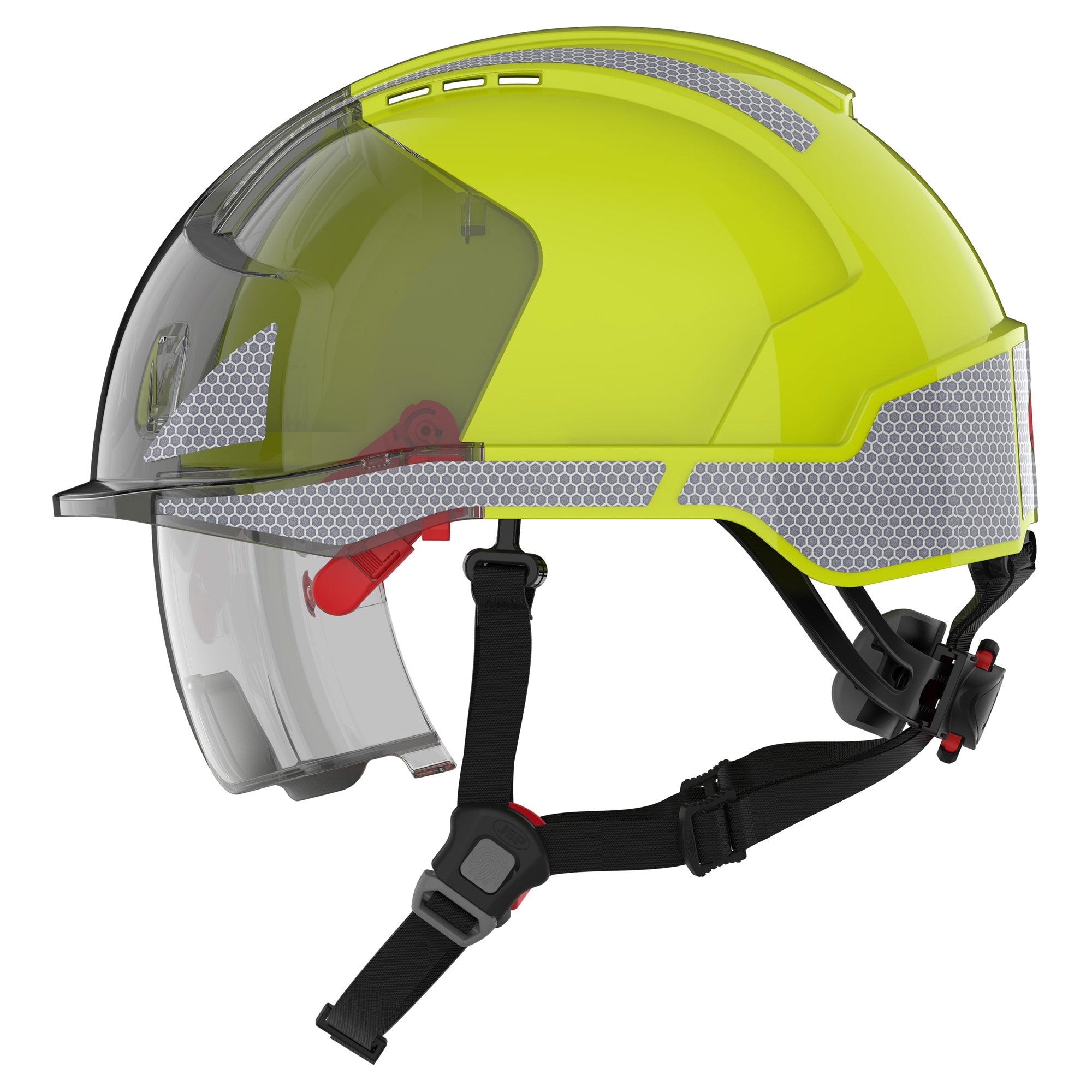 JSP EVO VISTAlens Dualswitch with Silver CR2 - Vented - Extra Visibility Yellow