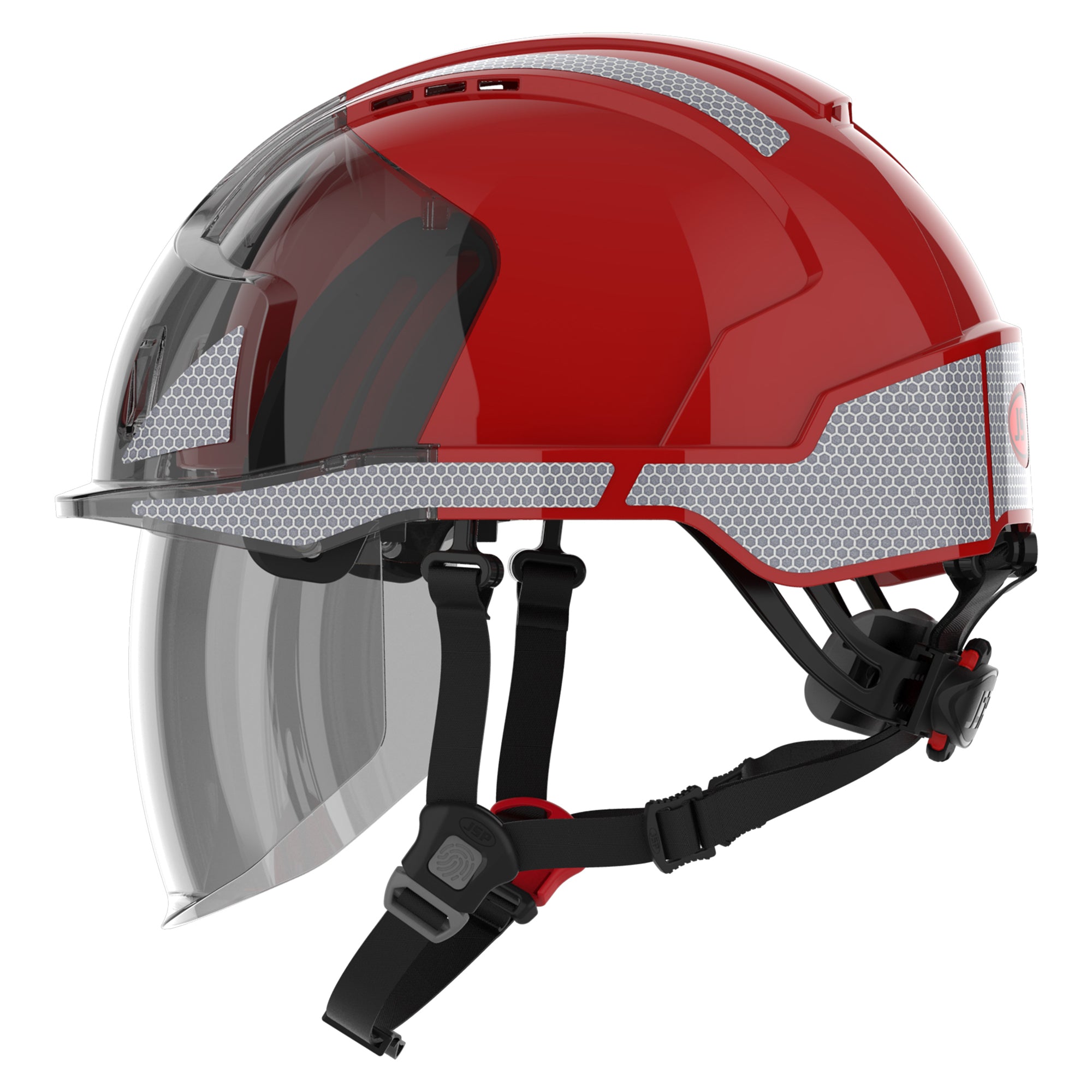 JSP EVO VISTAshield Dualswitch with Silver CR2 - Vented - Red / Smoke