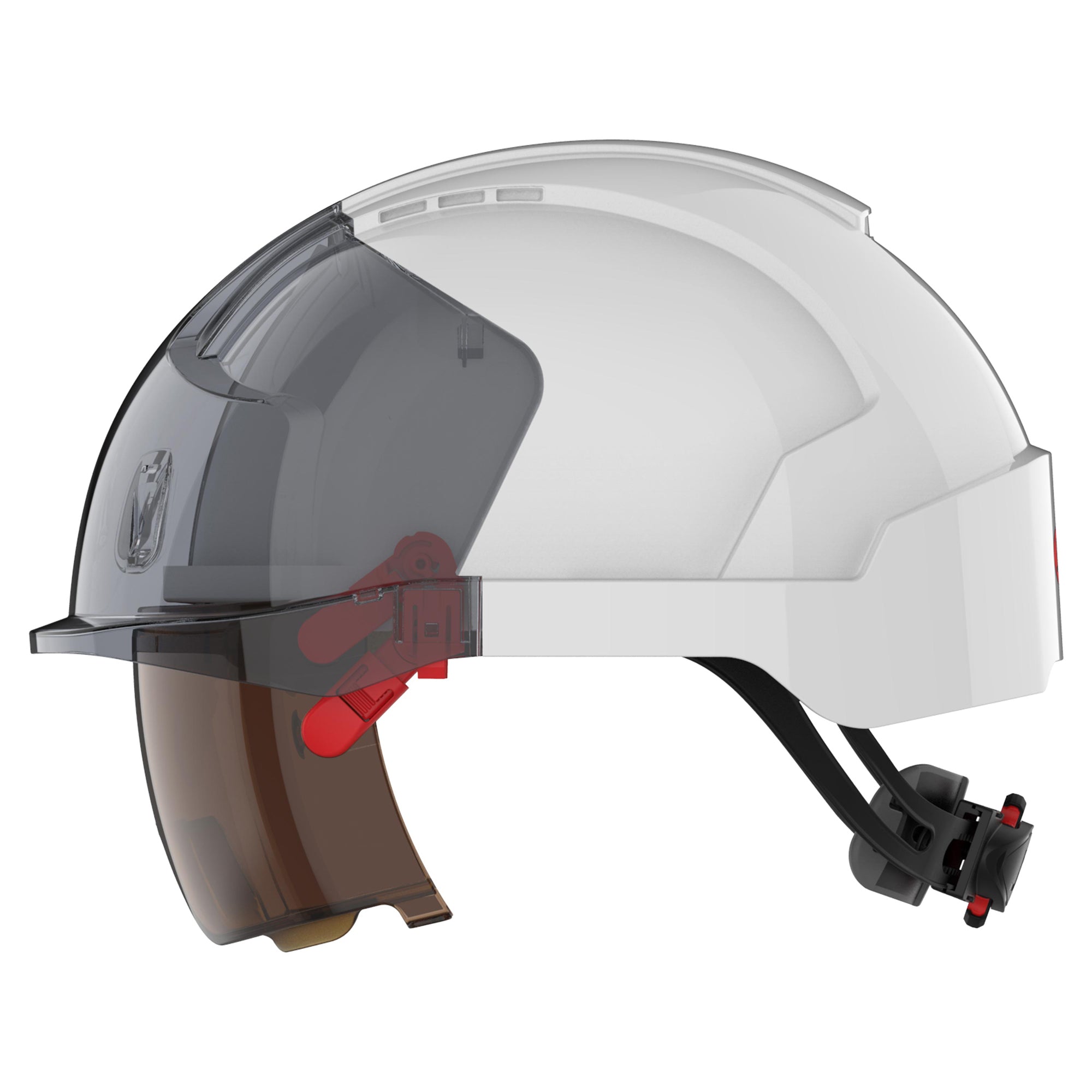 JSP EVO VISTAlens Safety Helmet - Indoor / Outdoor - Wheel Ratchet - White / Smoke
