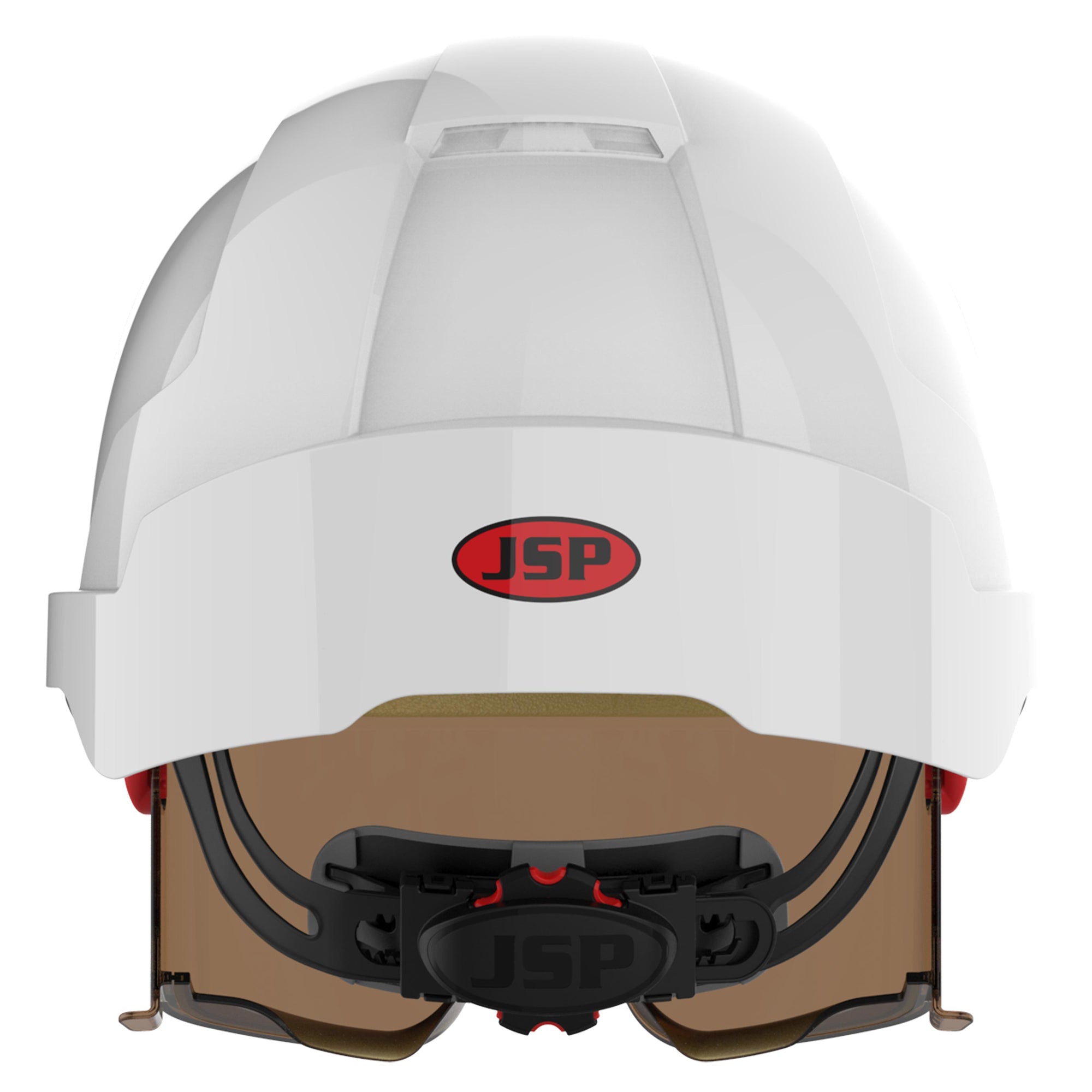 JSP EVO VISTAlens Safety Helmet - Indoor / Outdoor - Wheel Ratchet - White / Smoke
