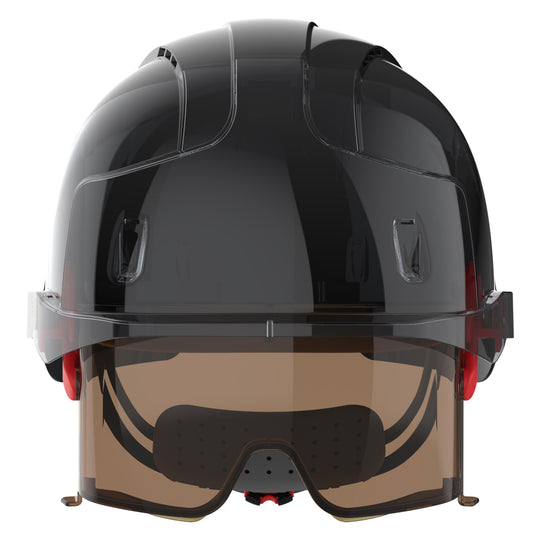 JSP EVO VISTAlens Safety Helmet - Indoor / Outdoor - Wheel Ratchet - Black / Smoke