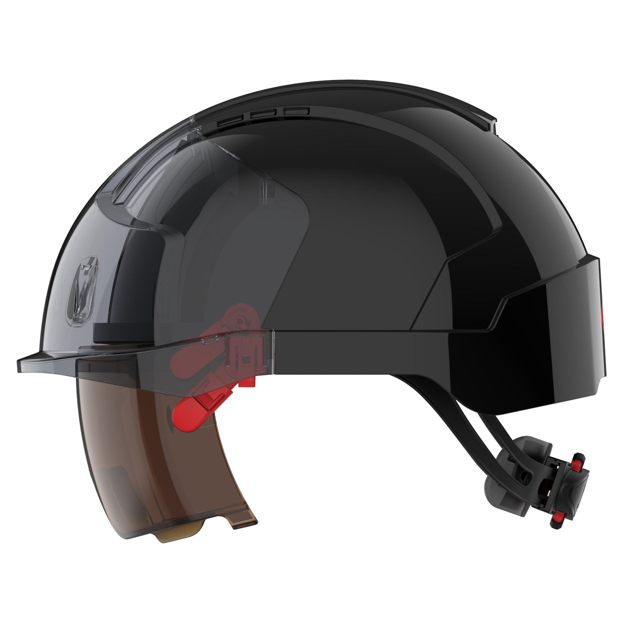 JSP EVO VISTAlens Safety Helmet - Indoor / Outdoor - Wheel Ratchet - Black / Smoke