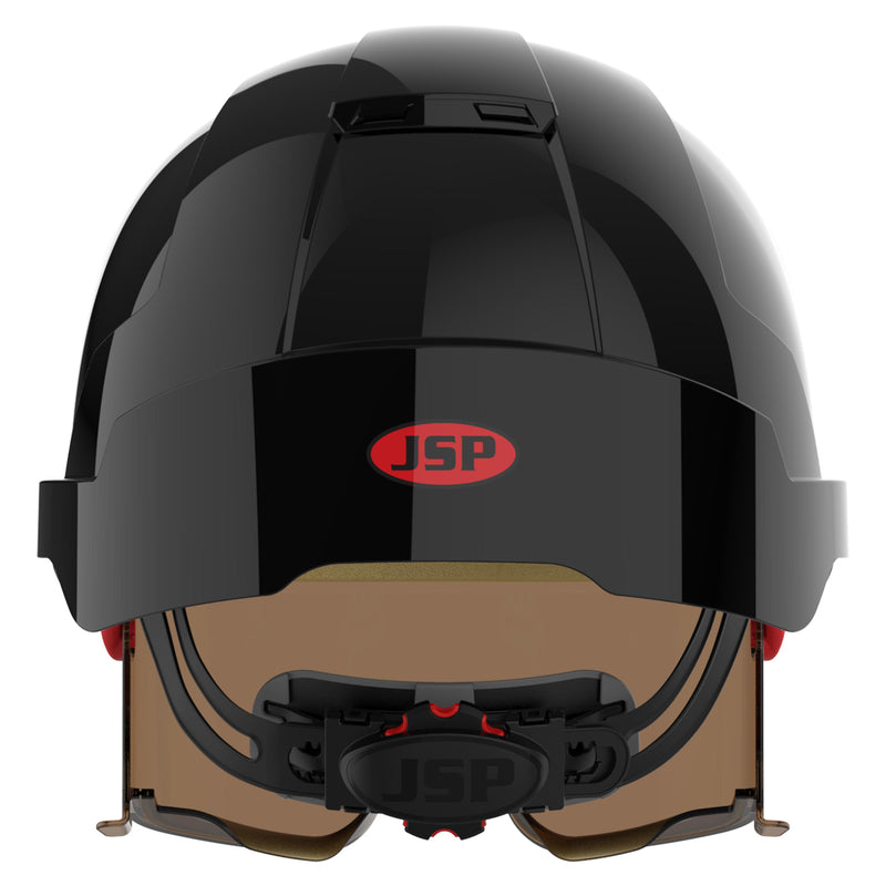 JSP EVO VISTAlens Safety Helmet - Indoor / Outdoor - Wheel Ratchet - Black / Smoke