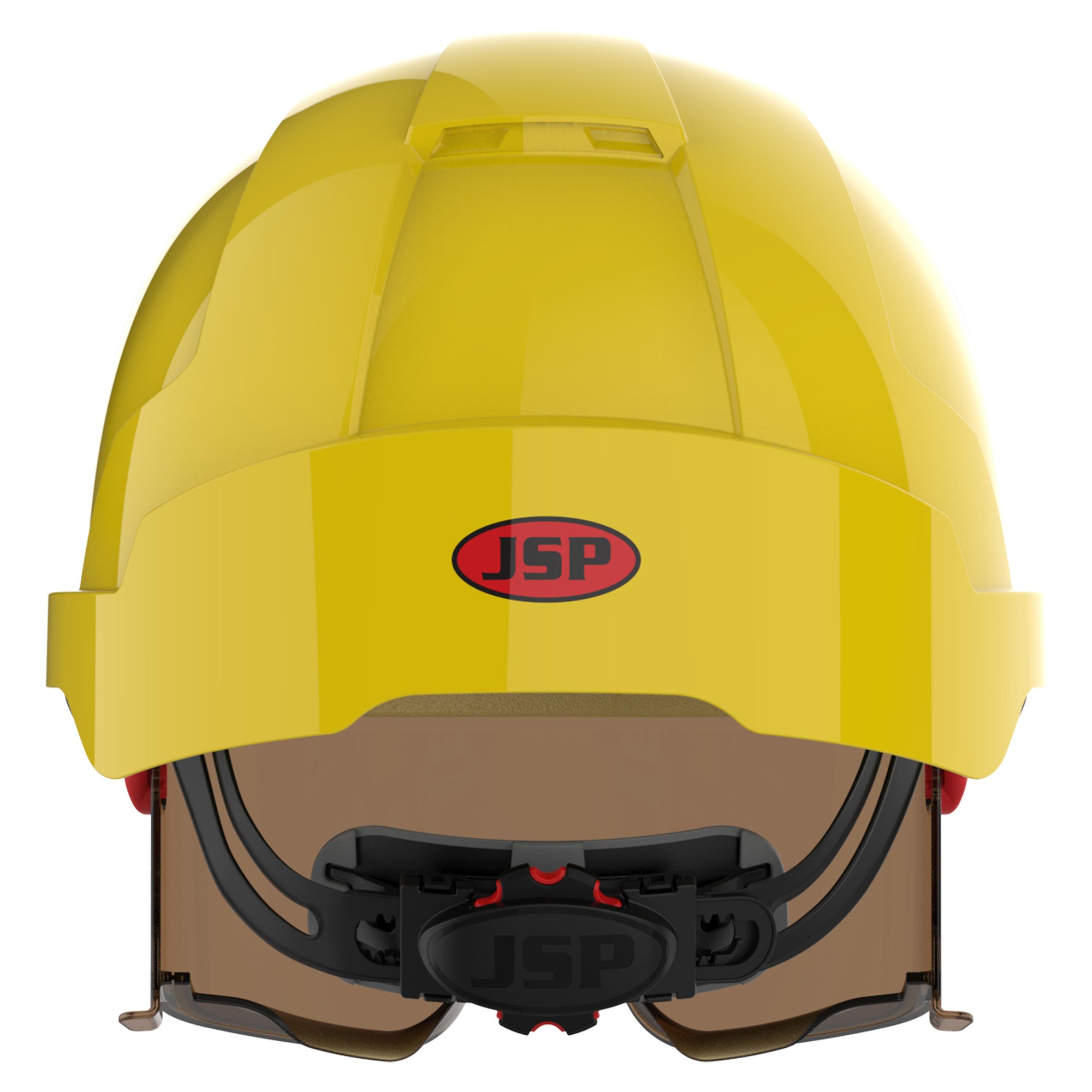 JSP EVO VISTAlens Safety Helmet - Indoor / Outdoor - Wheel Ratchet - Yellow / Smok