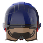 JSP EVO VISTAlens Safety Helmet - Indoor / Outdoor - Wheel Ratchet - Blue / Smoke - thumbnail 2