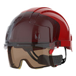 JSP EVO VISTAlens Safety Helmet - Indoor / Outdoor - Wheel Ratchet - Red / Smoke - thumbnail 1