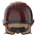 JSP EVO VISTAlens Safety Helmet - Indoor / Outdoor - Wheel Ratchet - Red / Smoke - thumbnail 2