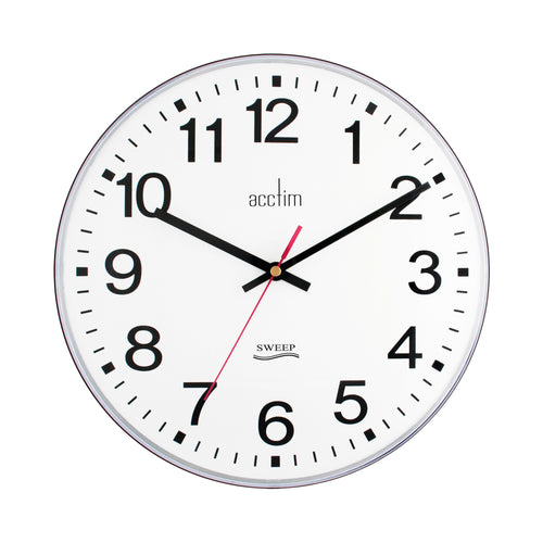 Acctim Clarkenwell Wall Clock Silent Non-Ticking 300mm Diameter White 22233